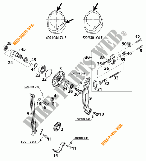 TIMING for KTM 640 LC4-E 2001