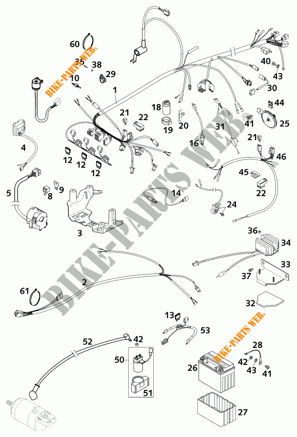 WIRING HARNESS for KTM 640 LC4-E 2001