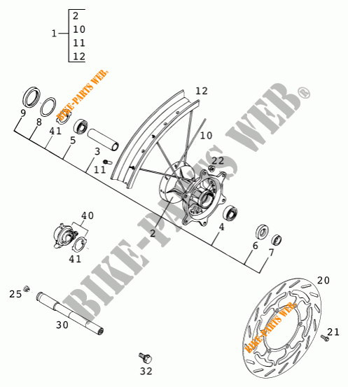 FRONT WHEEL for KTM 640 LC4 2000