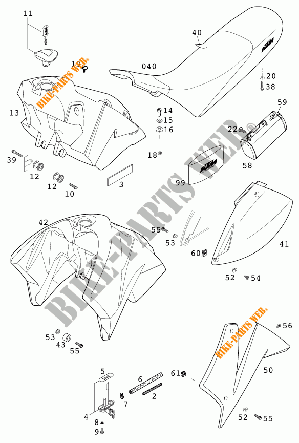 TANK / SEAT for KTM 640 LC4 2000