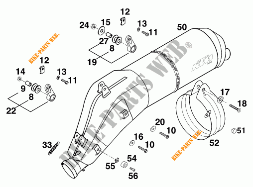 EXHAUST SILENCER for KTM 640 LC4 1999