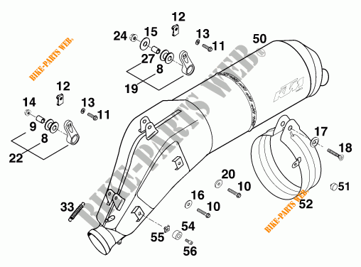 EXHAUST SILENCER for KTM 640 LC4 1999
