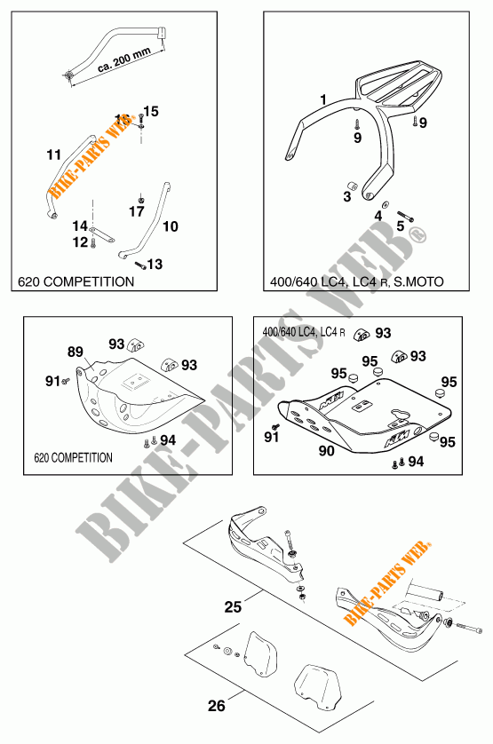ACCESSORIES for KTM 640 LC4 1999