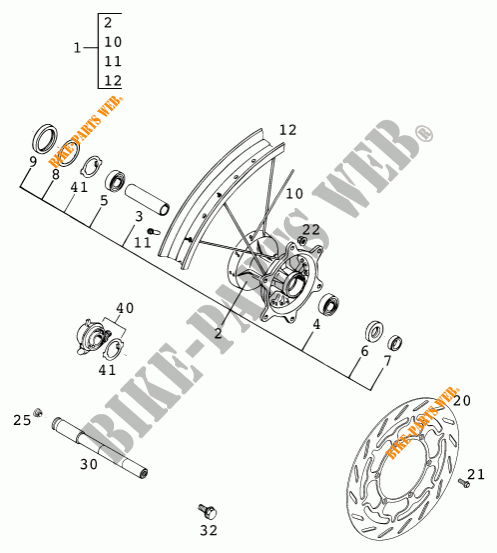 FRONT WHEEL for KTM 640 LC4 1999