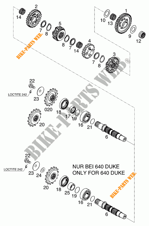 GEARBOX COUNTERSHAFT for KTM 640 LC4 1999