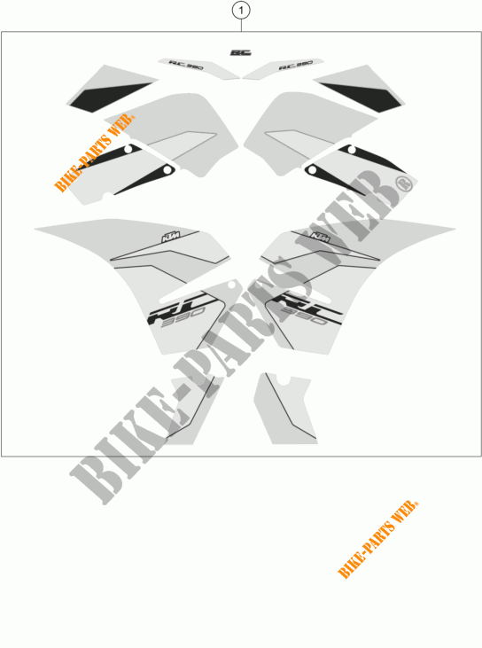 STICKERS for KTM RC 390 BLACK 2017
