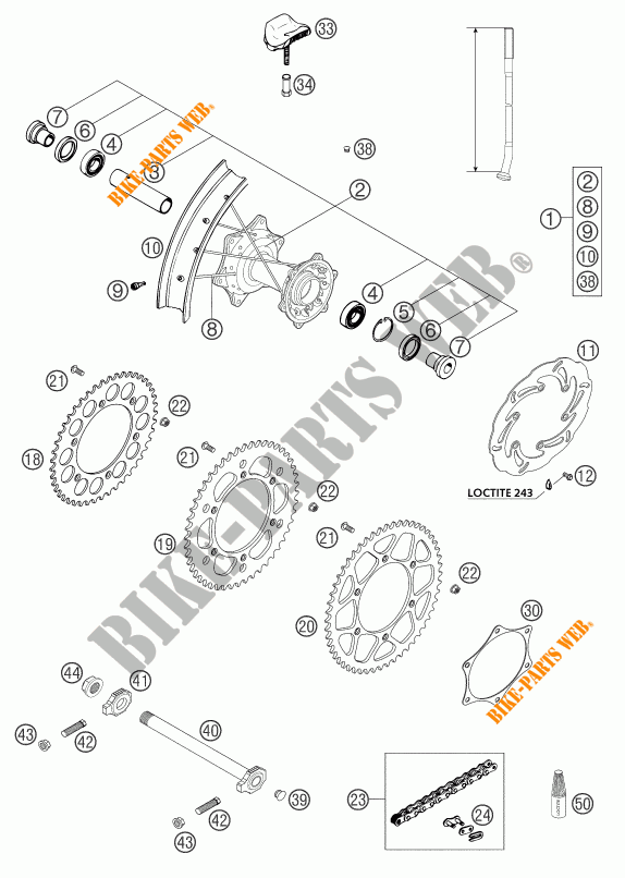 REAR WHEEL for KTM 625 SXC 2004 # KTM - Genuine Spare ... ktm 380 wiring diagram 