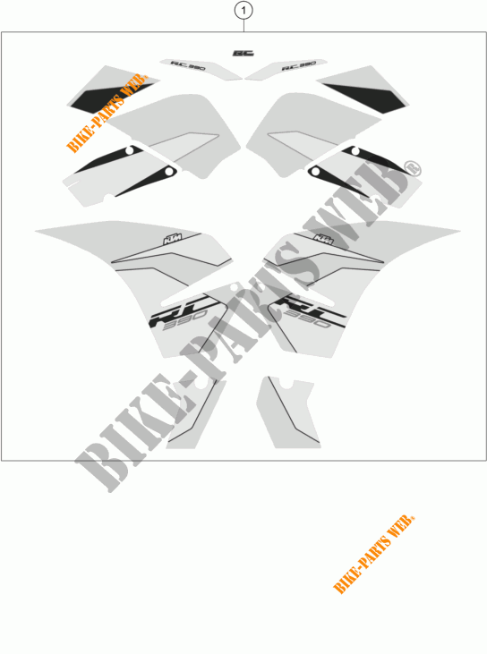 STICKERS for KTM RC 390 BLACK 2017