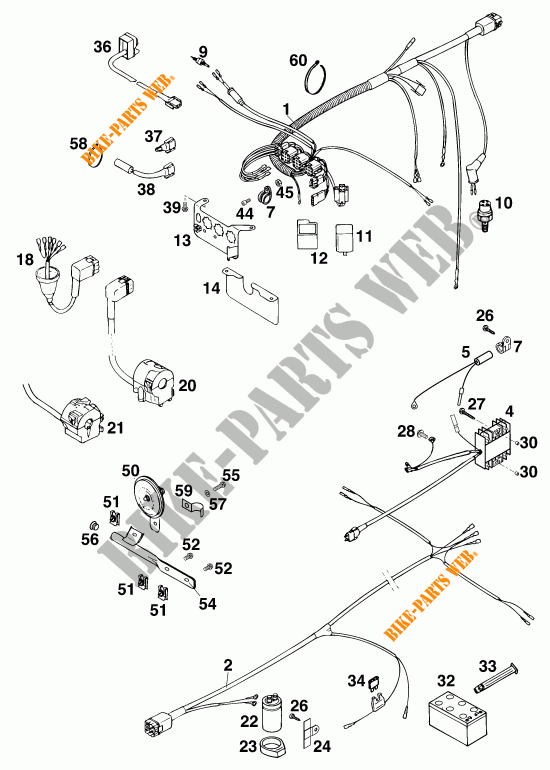 WIRING HARNESS for KTM 620 SIX DAYS WP 37KW 11LT 1996