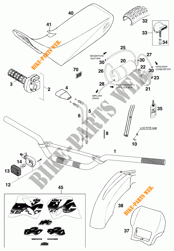 ACCESSORIES for KTM 620 RXC-E 1997