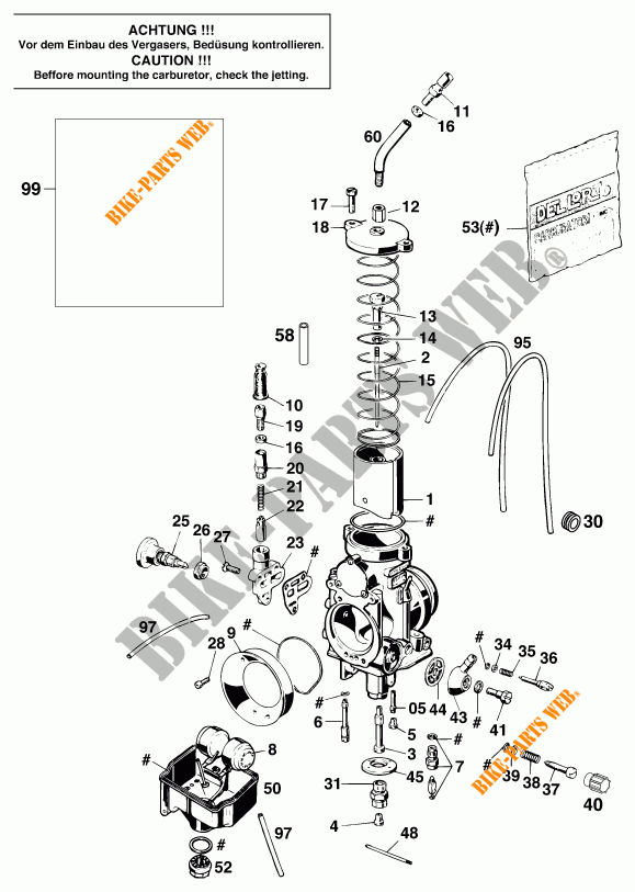 CARBURETOR for KTM 620 RXC-E 1997