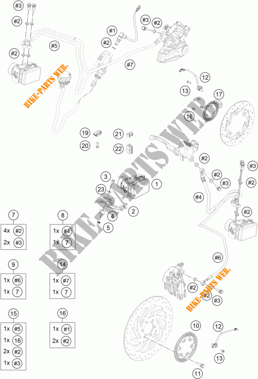 BRAKE ANTIBLOCK SYSTEM ABS for KTM RC 390 WHITE ABS 2017