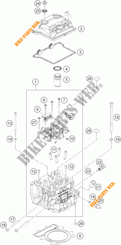 CYLINDER HEAD  for KTM RC 390 WHITE ABS 2017