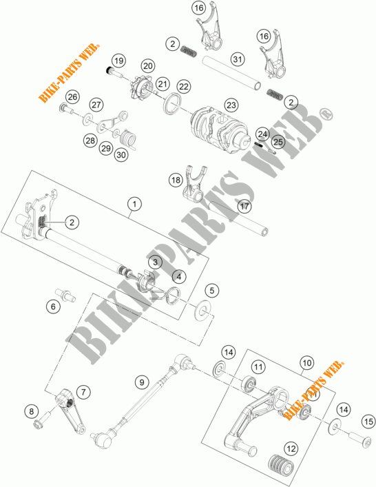 GEAR SHIFTING MECHANISM for KTM RC 390 WHITE ABS 2017