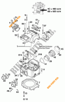 CYLINDER HEAD  for KTM 620 LSE 11LT BLAU 1997