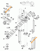FRONT FORK / TRIPLE CLAMP for KTM 620 LSE 11LT BLAU 1997
