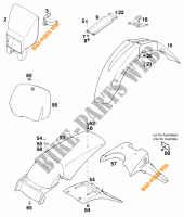 PLASTICS for KTM 620 LC4 RALLYE 1997