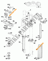 FRONT FORK / TRIPLE CLAMP for KTM 620 EGS-E 37KW 20LT ROT 1997