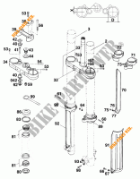 FRONT FORK / TRIPLE CLAMP for KTM 620 EGS 37KW 20LT BLAU 1997