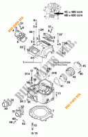 CYLINDER HEAD  for KTM 620 EGS-E 37KW 11LT ORANGE 1997