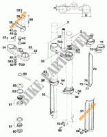 FRONT FORK / TRIPLE CLAMP for KTM 620 EGS-E 37KW 11LT ORANGE 1997