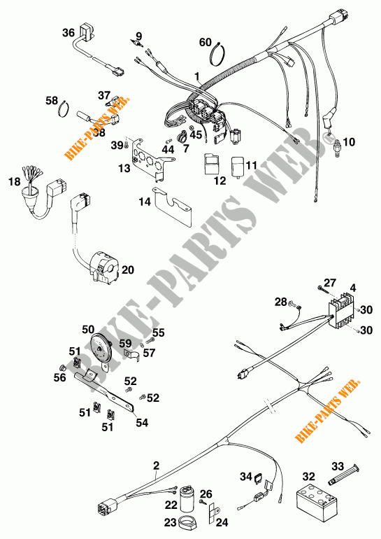 WIRING HARNESS for KTM 620 EGS 37KW 20LT ROT 1997