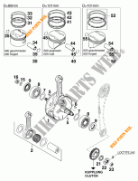 CRANKSHAFT / PISTON for KTM 620 EGS 37KW 11LT ORANGE 1997