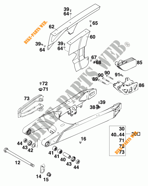 SWINGARM for KTM 620 COMPETITION LIMITED 20KW 1997