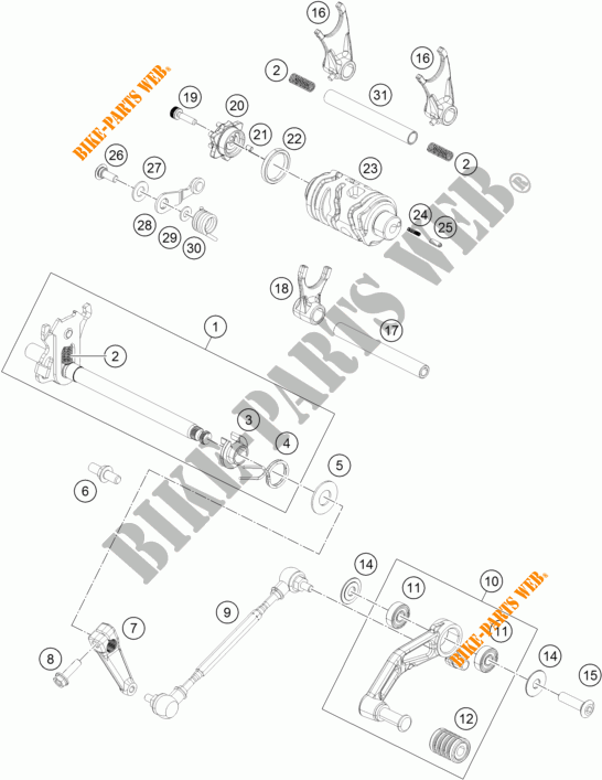 GEAR SHIFTING MECHANISM for KTM RC 390 WHITE ABS 2016
