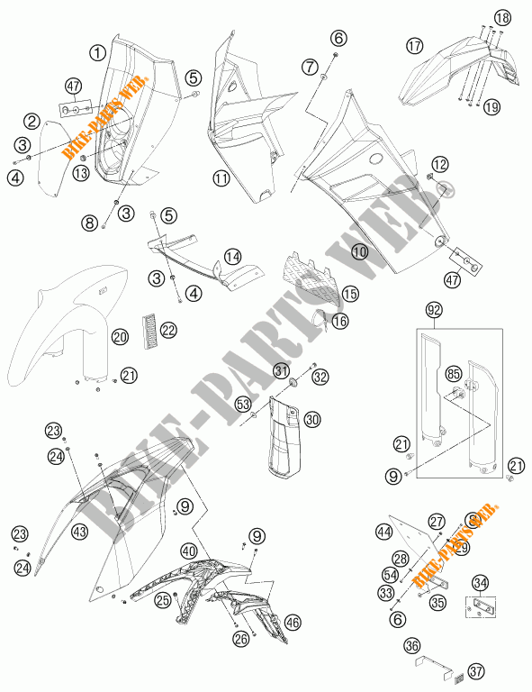 PLASTICS for KTM 450 RALLY FACTORY REPLICA 2011
