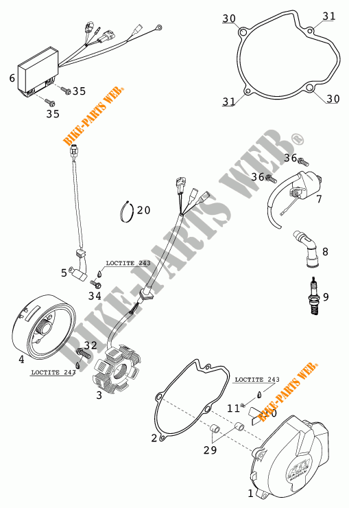 IGNITION SYSTEM for KTM 520 EXC RACING 2001