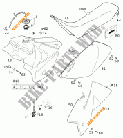 TANK / SEAT for KTM 520 EXC RACING SIX DAYS 2001