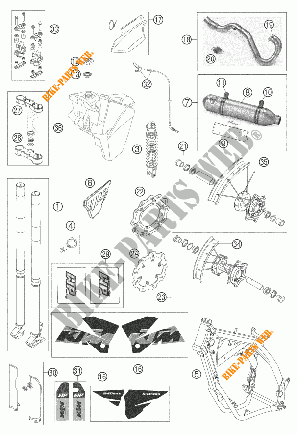 NEW PARTS for KTM 540 SXS RACING 2005