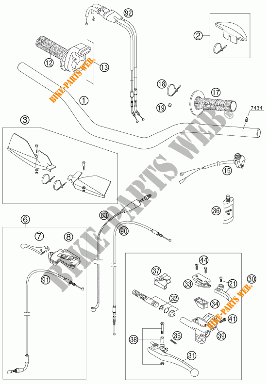 HANDLEBAR / CONTROLS for KTM 540 SXS 2006