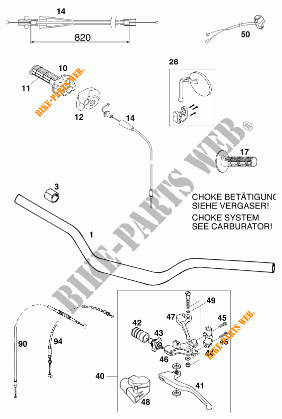 HANDLEBAR / CONTROLS for KTM 540 SXC 20KW 1999