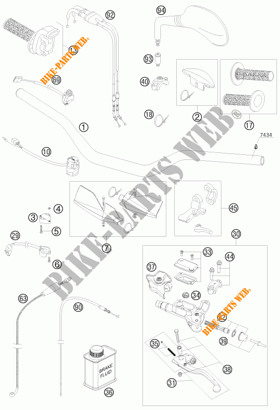 HANDLEBAR / CONTROLS for KTM 530 EXC SIX DAYS 2010