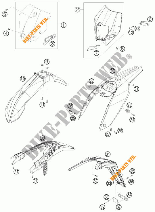 PLASTICS for KTM 530 EXC 2011