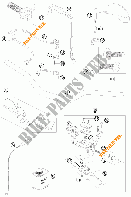 HANDLEBAR / CONTROLS for KTM 530 EXC 2010