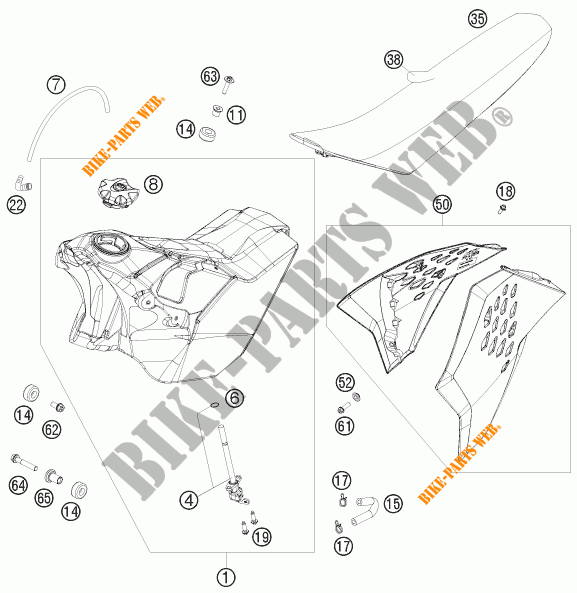 TANK / SEAT for KTM 530 EXC 2009