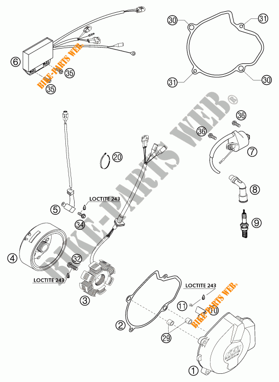 IGNITION SYSTEM for KTM 525 EXC RACING SIX DAYS 2004