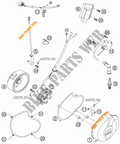 IGNITION SYSTEM for KTM 525 EXC RACING SIX DAYS 2007
