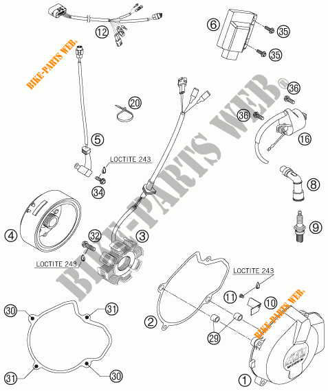 IGNITION SYSTEM for KTM 525 EXC RACING SIX DAYS 2006
