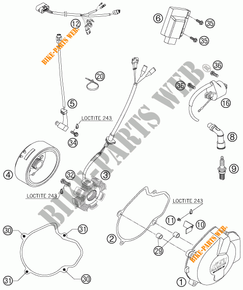 IGNITION SYSTEM for KTM 525 EXC RACING 2006