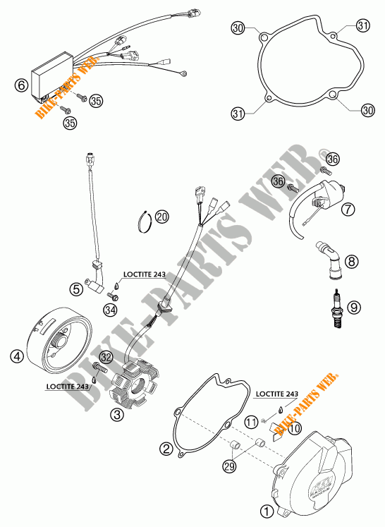 IGNITION SYSTEM for KTM 525 EXC-G RACING 2004