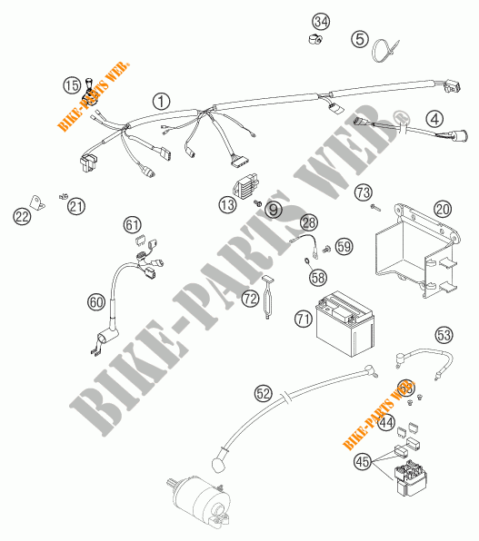 WIRING HARNESS for KTM 525 EXC-G RACING 2004