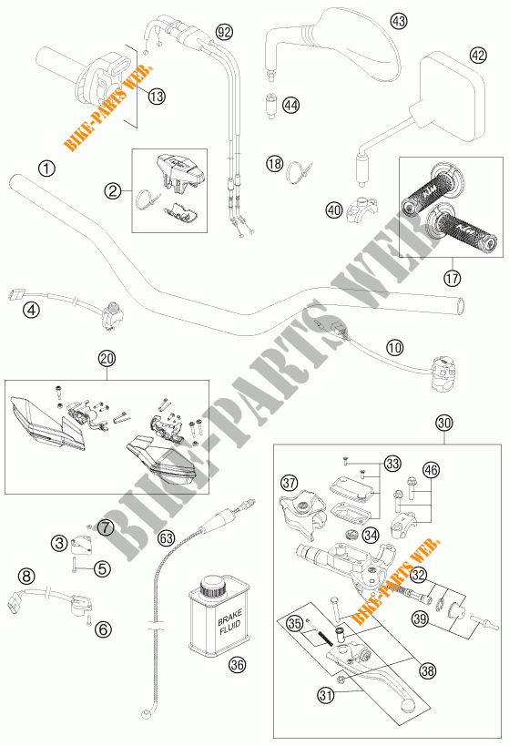 HANDLEBAR / CONTROLS for KTM 500 EXC 2015