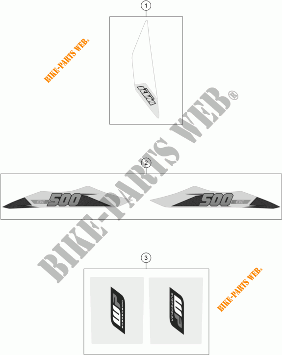 STICKERS for KTM 500 EXC 2015