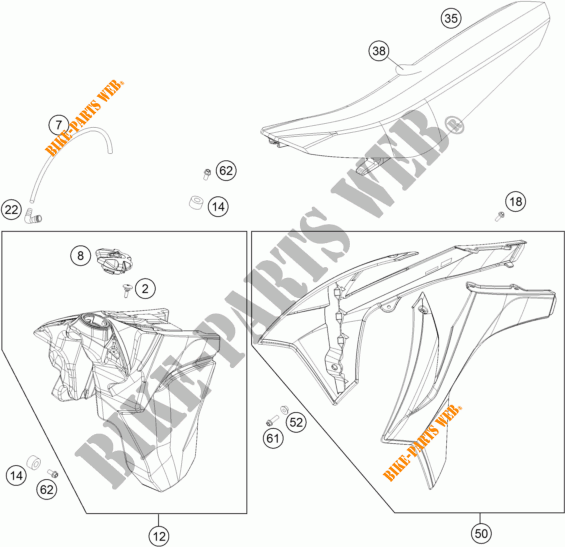 TANK / SEAT for KTM 500 EXC 2013