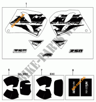 STICKERS for KTM 300 EXC MARZOCCHI/OHLINS 13LT 1996
