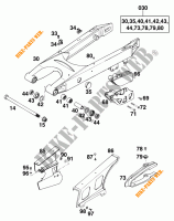 SWINGARM for KTM 300 EXC MARZOCCHI/OHLINS 13LT 1996